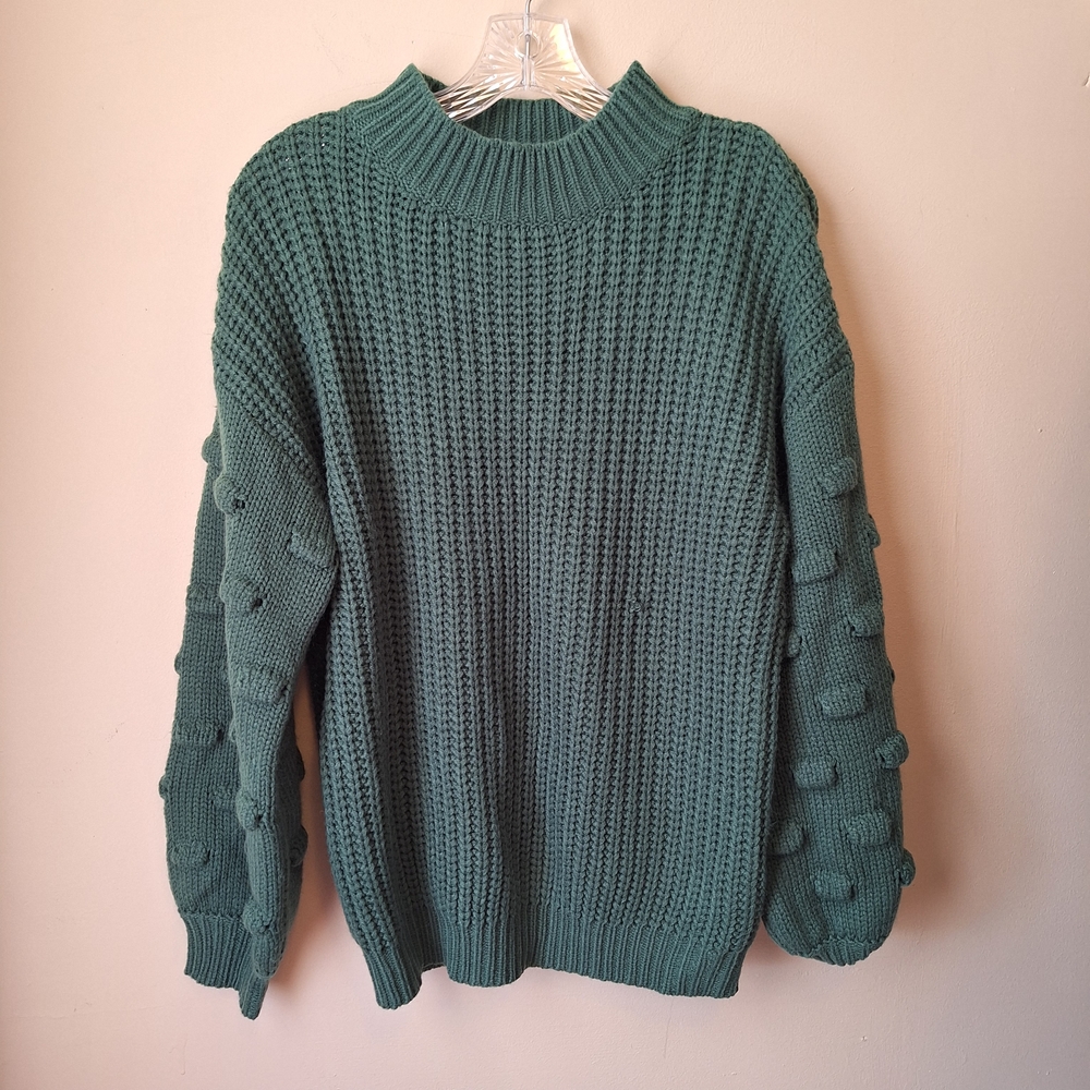 JODIFL Teal Textured Knit Sweater